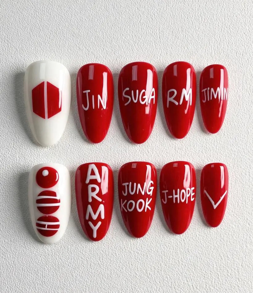 BTS Army Press-On Nails, Handmade K-Pop Nails, Arirang Album