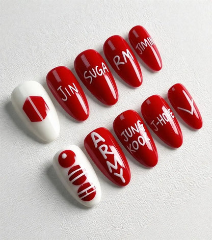 BTS Army Press-On Nails, Handmade K-Pop Nails, Arirang Album